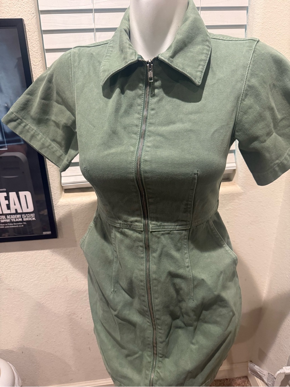 Topshop‎ Light Sage Green Denim dress